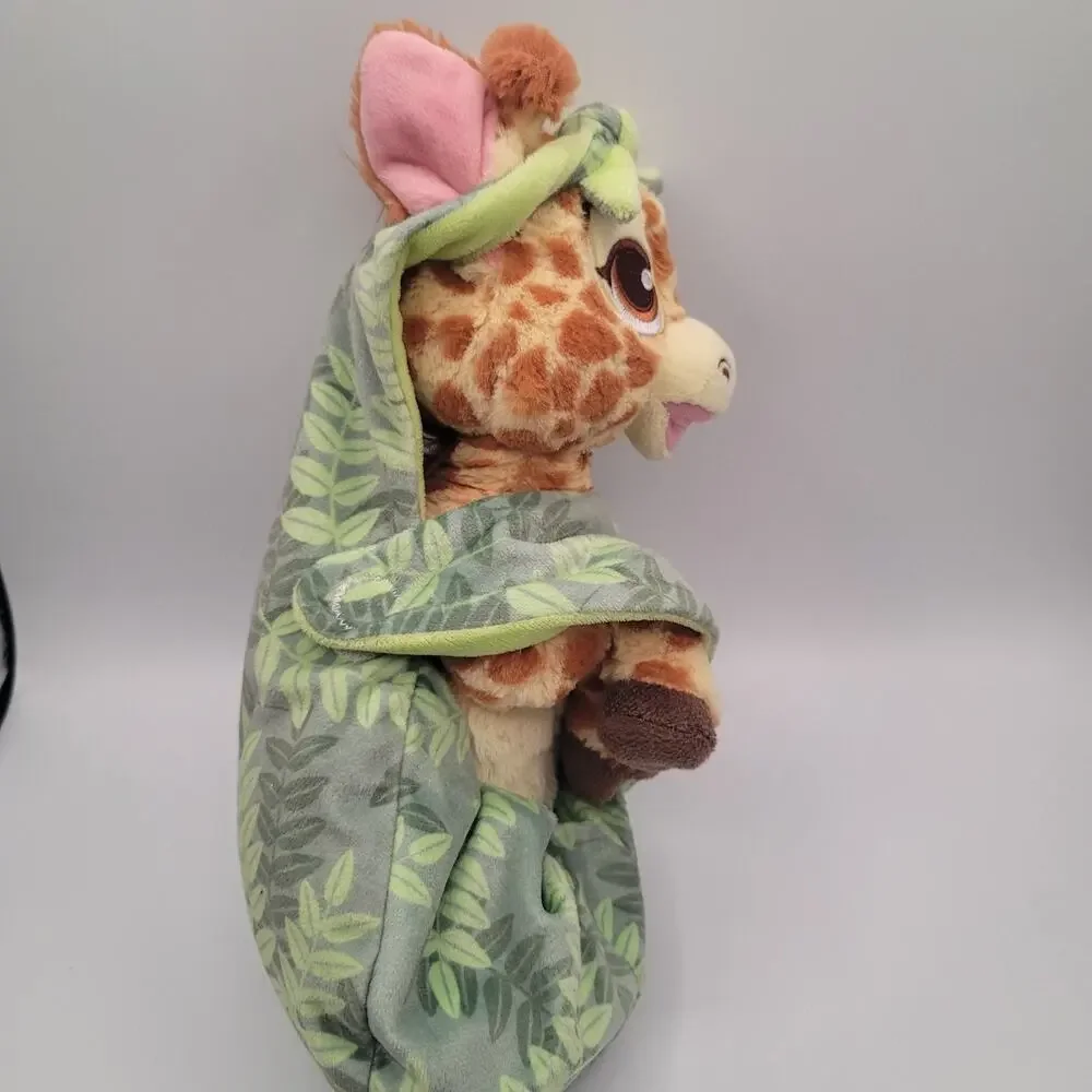 Disney Parks Baby Giraffe Plush with Leaf Swaddle Blanket Lovey Safari...